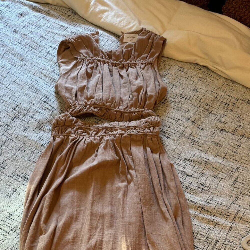 Girl and the Sun Maxi Skirt & Top Set Rosey/Tan - Size M